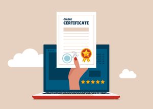Illustration graphic of an online certificate